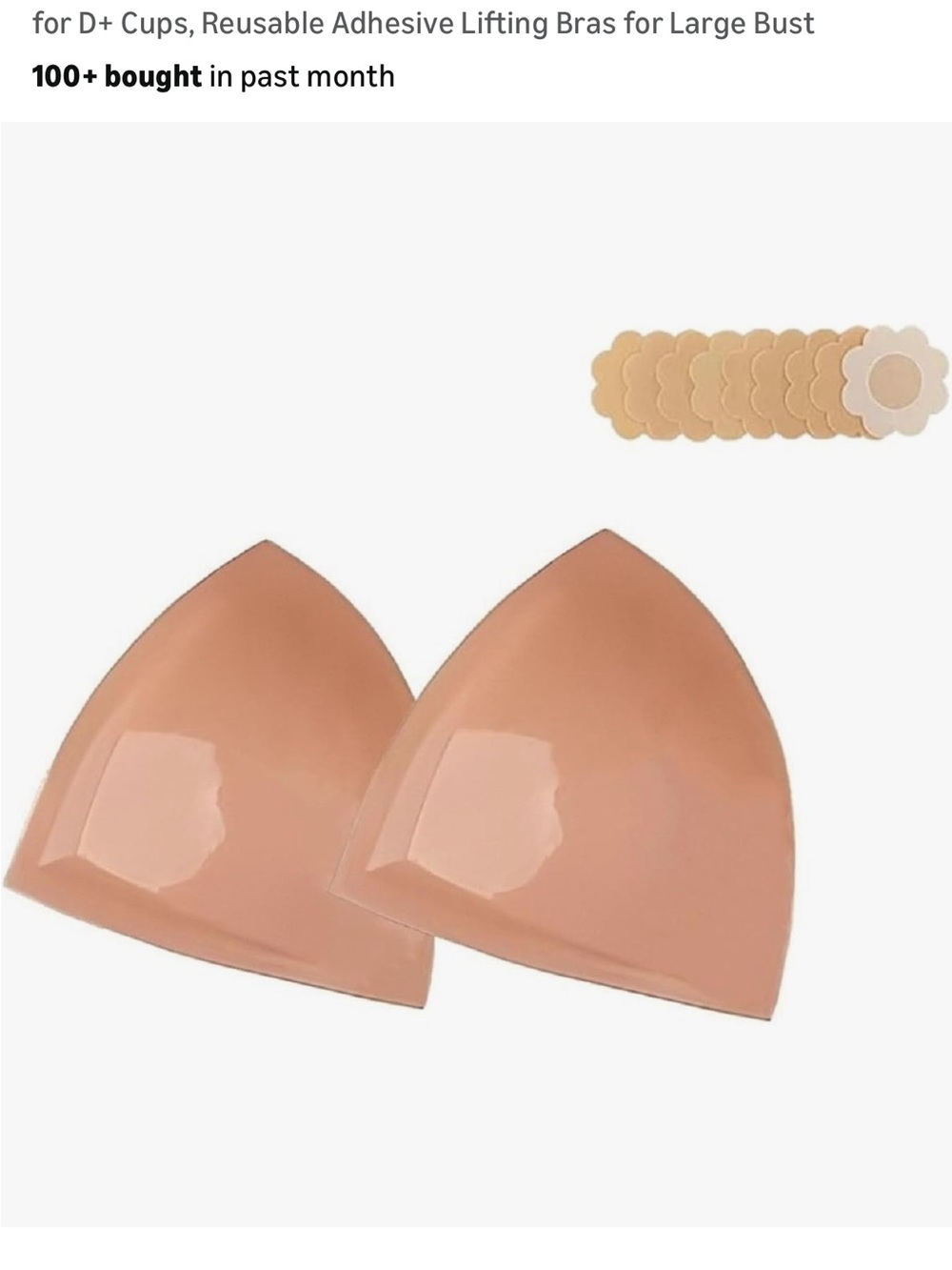 Brand New Reusable Adhesive Silicone Lift Cups Bra Inserts - Nude